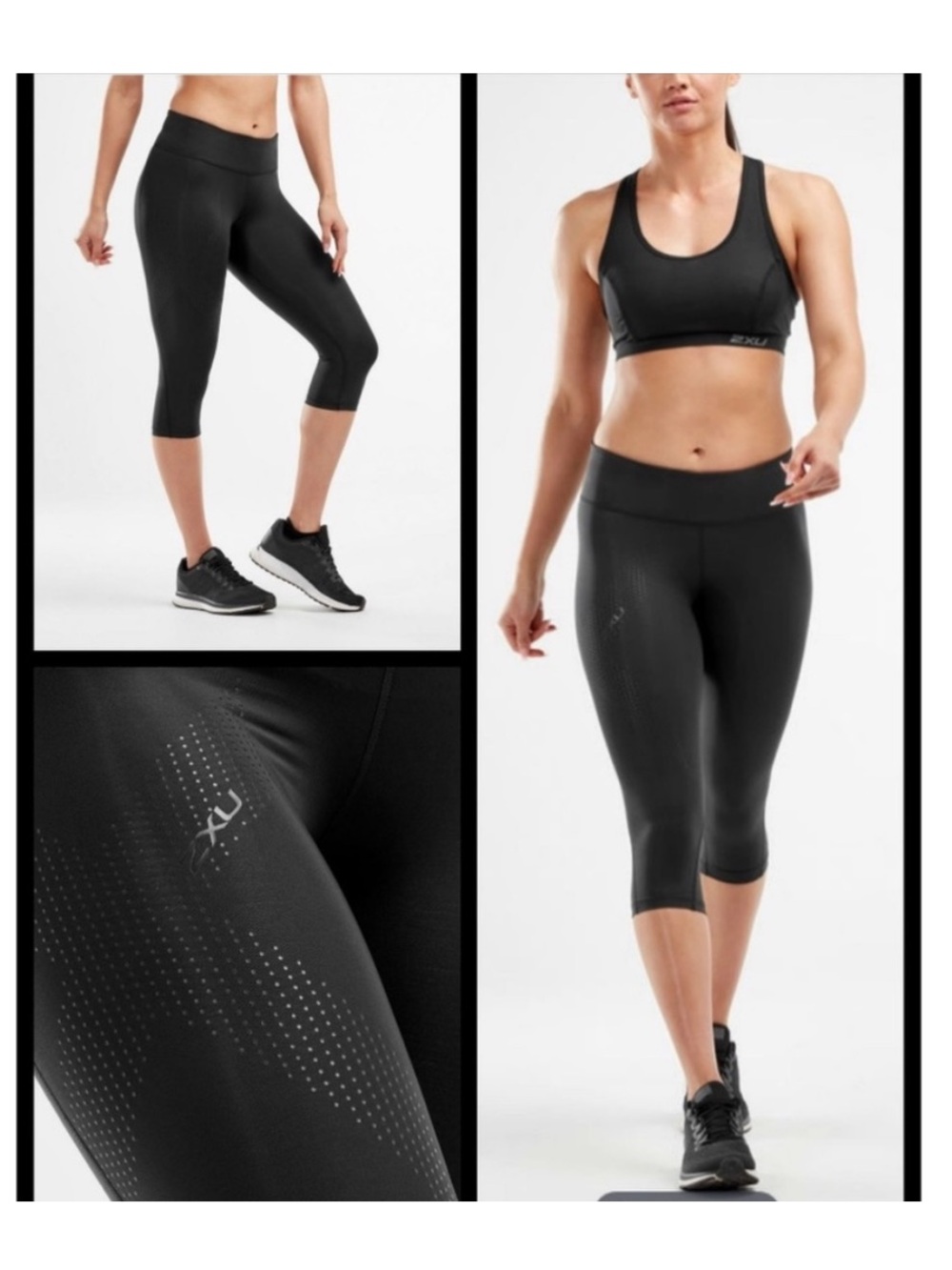2XU Women’s Mid Rise
Compression 3/4 Leggings - Black/Black Dot Logo